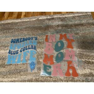 DTF Transfers Ready To Press 2 12 Inch And 2 Pocket Transfers Wife Mom